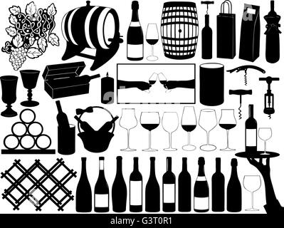 Wein-set Stock Vektor