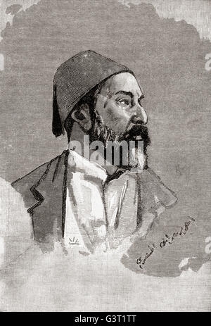 Oberst Ahmed "nationalistischen oder Orabi, 1841 – 1911, auch bekannt als Ahmad Arabi oder Arabi Paschas.  Ägyptische Nationalist und ein Offizier der ägyptischen Armee. Stockfoto