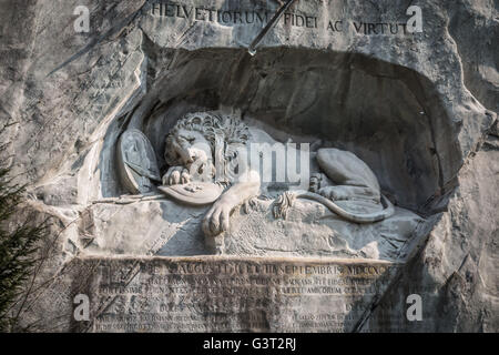 Der Löwe von Luzern in der Schweiz Stockfoto