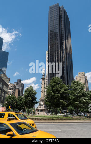 Christopher Columbus-Denkmal und Kreisverkehr, Columbus Circle, NYC Stockfoto