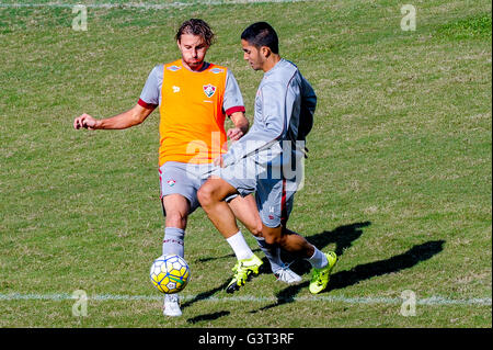 RIO DE JANEIRO, Brasilien - 14.06.2016: TRAINING FLUMINENSE - Henry beim Fluminense Training. (Foto: Marcelo Cortes / FotoArena) Stockfoto