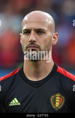 Laurent Ciman (Belgien);  13. Juni 2016 - Fußball: Uefa Euro Frankreich 2016, Gruppe E, Belgien 0-2 Italien am Stade de Lyon, Lyon, Frankreich. (Foto: Aicfoto/AFLO) Stockfoto