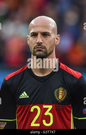 Laurent Ciman (Belgien);  13. Juni 2016 - Fußball: Uefa Euro Frankreich 2016, Gruppe E, Belgien 0-2 Italien am Stade de Lyon, Lyon, Frankreich. (Foto: Aicfoto/AFLO) Stockfoto