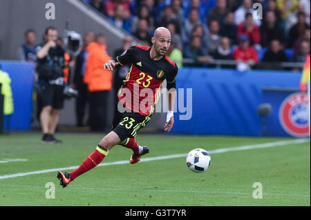 Laurent Ciman (Belgien); 13. Juni 2016 - Fußball: Uefa Euro Frankreich 2016, Gruppe E, Belgien 0-2 Italien am Stade de Lyon, Lyon, Frankreich. © Aicfoto/AFLO/Alamy Live-Nachrichten Stockfoto