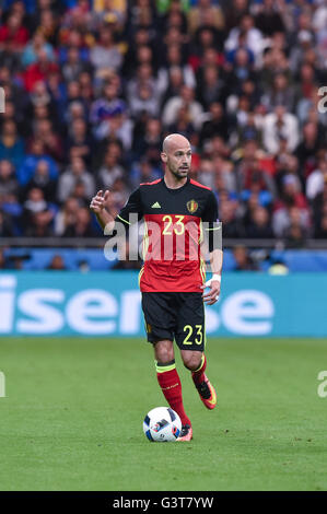 Laurent Ciman (Belgien); 13. Juni 2016 - Fußball: Uefa Euro Frankreich 2016, Gruppe E, Belgien 0-2 Italien am Stade de Lyon, Lyon, Frankreich. © Aicfoto/AFLO/Alamy Live-Nachrichten Stockfoto