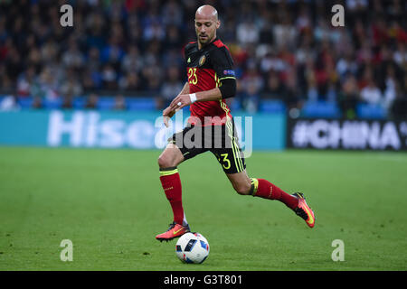 Laurent Ciman (Belgien); 13. Juni 2016 - Fußball: Uefa Euro Frankreich 2016, Gruppe E, Belgien 0-2 Italien am Stade de Lyon, Lyon, Frankreich. © Aicfoto/AFLO/Alamy Live-Nachrichten Stockfoto