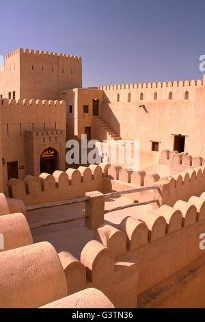 Innenwände, Nizwa Fort Nizwa, westlichen Hajar, Oman Stockfoto