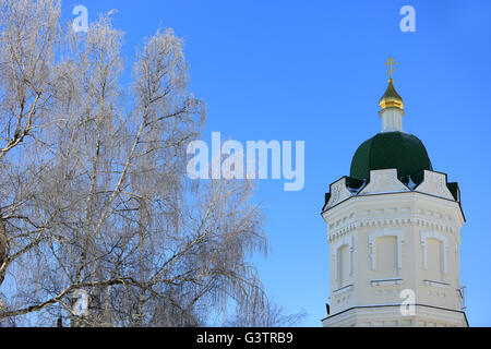 Die Pochaev Lavra Kuppel an schönen Wintertag, Ukraine Stockfoto