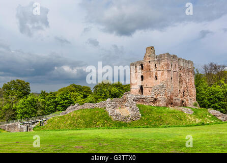 Die Ruinen von Norham Castle, in der Nähe von Berwick am Tweed, Northumberland, England, UK Stockfoto