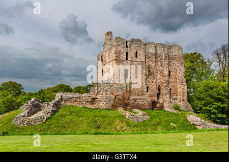 Die Ruinen von Norham Castle, in der Nähe von Berwick am Tweed, Northumberland, England, UK Stockfoto