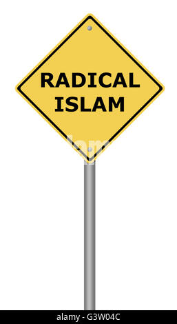 Der radikale Islam Warnschild Stockfoto