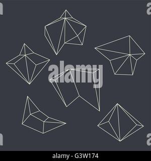 Konturen von geometrischen Figuren Stock Vektor