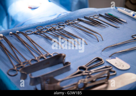 chirurgische Instrumente in einer Operation Stockfoto