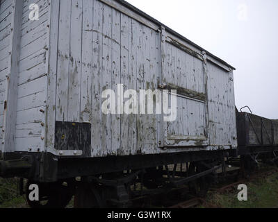 Verfallene waren van wartet auf Restaurierung der Lincolnshire Wolds Bahn, ludborough Stockfoto