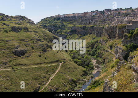 Gravina, Fluss Kenyon von Matera, Basilikata, Italien, Europa Stockfoto