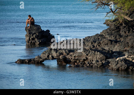 Blick auf Kiholo Bay, Hawaiis Big Island, Hawaii, USA Stockfoto