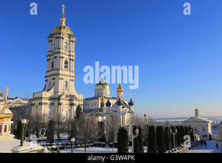 Die Pochaev Lavra am schönen Wintertag, Ukraine Stockfoto