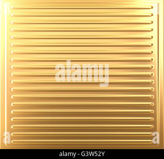 Metallische Goldgrund mit horizontalen Streifen - 3d illustration Stockfoto