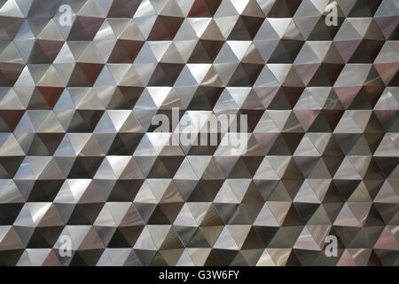Sechseckige Metall Musterdesign Hintergrund, Licht und Schatten Metall Textur abstrakt Stockfoto