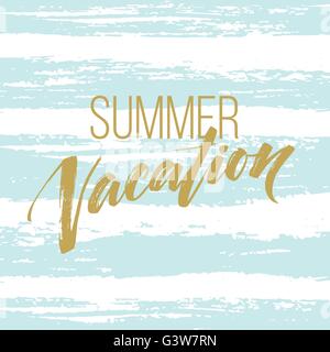 Sommer Urlaub Handschrift. Typografie, Schrift und Kalligrafie. Poster und Flyer Design-Vorlage. Vektor-illustration Stock Vektor