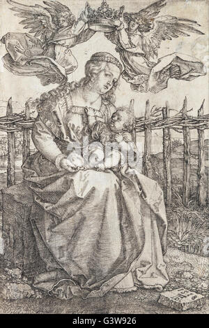 Albrecht Dürer - Jungfrau Maria von zwei Engeln gekrönt Stockfoto