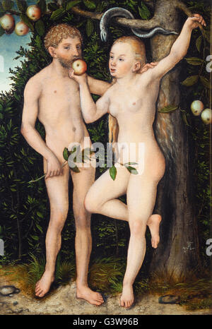 Lucas Cranach der ältere - Adam und Eva Stockfoto