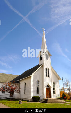 Ländliche Kirche, Midwest, Ohio, in der Nähe von Akron, USA Stockfoto