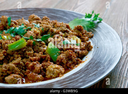 Huhn Keema - indische köstliche gehacktem Hühnerfleisch curry Stockfoto