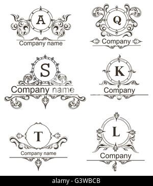 Set Luxus Logos Stock Vektor