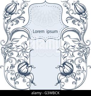Symmetrische Vintage kunstvollen floralen Muster Stock Vektor