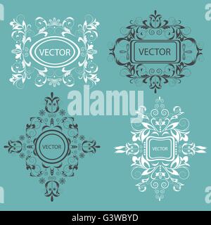 Monogramm Design Elemente barocker Stil festlegen Stock Vektor