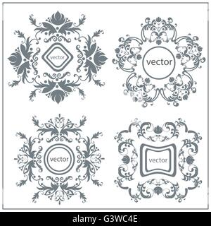 Set dekorative floral Ornament-logo Stock Vektor