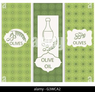 Legen Sie lineare Olive Flyer ornament Stock Vektor