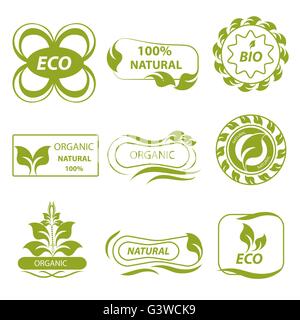 Bio, Eco Logo, Elemente flora Stock Vektor