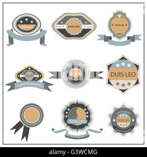 Set Retro-Emblem, Band Stock Vektor