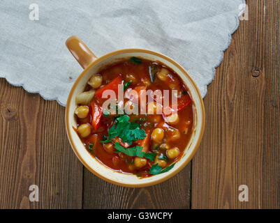Chorizo-Kichererbsen-Suppe Stockfoto