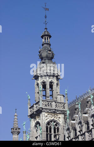 Turm des Maison du Roi (Königshaus), Grand Place, Belgien, Brüssel Stockfoto