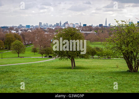London, Skyline Panorama von Primrose Hill Stockfoto