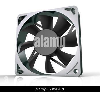 Computer-Fan für cpu oder Power Supply - isoliert auf weiss. Stockfoto