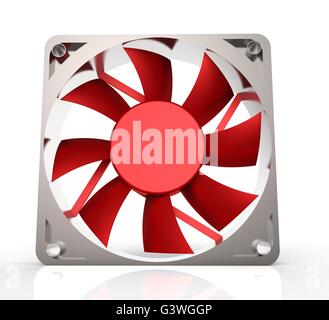 Computer-Fan für cpu oder Power Supply - isoliert auf weiss. Stockfoto