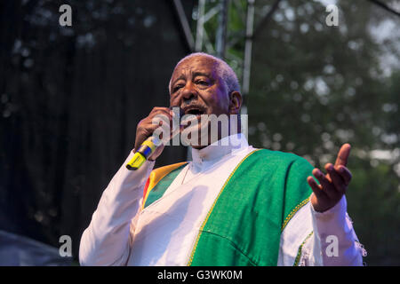 Mahmoud Ahmed, Respekt Festival 2016 in Prag, 12. Juni 2016, Tschechische Republik Stockfoto