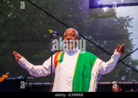 Mahmoud Ahmed, Respekt Festival 2016 in Prag, 12. Juni 2016, Tschechische Republik Stockfoto