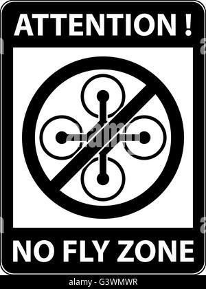 Keine Drohne verboten Multikopter Symbol. Vektor. Stock Vektor