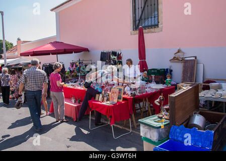 Europa, Portugal, Lissabon, Alfama, Campo de Santa Clara, Feira da Ladra Markt Stockfoto