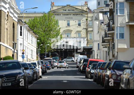 Royal Sussex County Hospital im Herzen von Kemptown, Brighton, UK Stockfoto