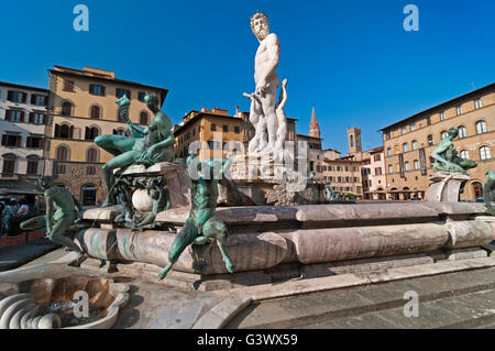 Neptun-Brunnen-Florenz-Toskana-Italien Stockfoto