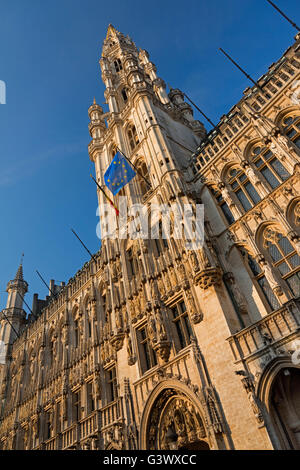 Grand Place Hôtel de Ville-Brüssel-Belgien Stockfoto