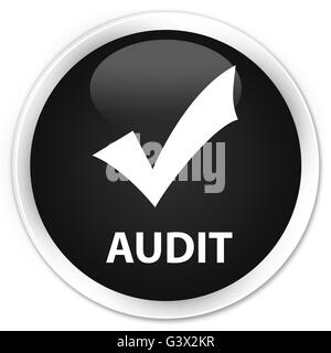 Audit (Überprüfung Symbol) isoliert auf Premium schwarz Runde Taste abstrakte Abbildung Stockfoto
