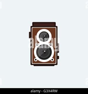 Kamera Retro-Vintage-Stil-Ikone flaches Design Vektor-illustration Stock Vektor