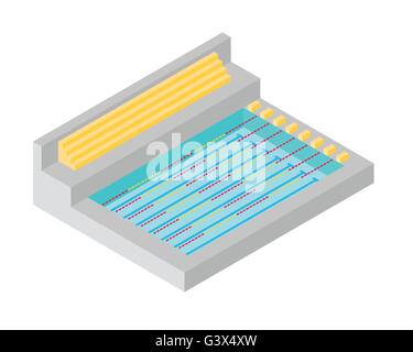 Schwimmbad isometrische flaches design Stock Vektor